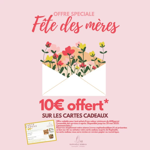 Offre spéciale Fête des Mères
Cette année, vous avez :
☑️ Géré les crises de chaussettes le matin,
☑️ Organisé un anniversaire avec chasse au trésor ET gâteau licorne,
☑️ Fait la conversation à la maman de sa meilleure amie (celle qui vous parle de ses chats pendant 20 minutes),
☑️ Et accessoirement : tout le reste.
🙋🏻‍♀️ Alors oui, vous avez largement mérité un vrai moment pour vous.
Un soin, un massage, une bulle de bien-être rien qu’à vous.
⏭️ Et si quelqu’un veut vous faire plaisir (enfants, partenaire, chien bien dressé…) : faites-lui passer le message !
Transférez cette publication subtilement. Ou pas. 🔨
‼️Offre valable jusqu’au 25 mai inclus. 
Infos en MP. 
#FêteDesMères
#IdéeCadeauFêteDesMères
#massagebienetre
#montsdor
#valdesaone
#massagelyon
#naturopathielyon